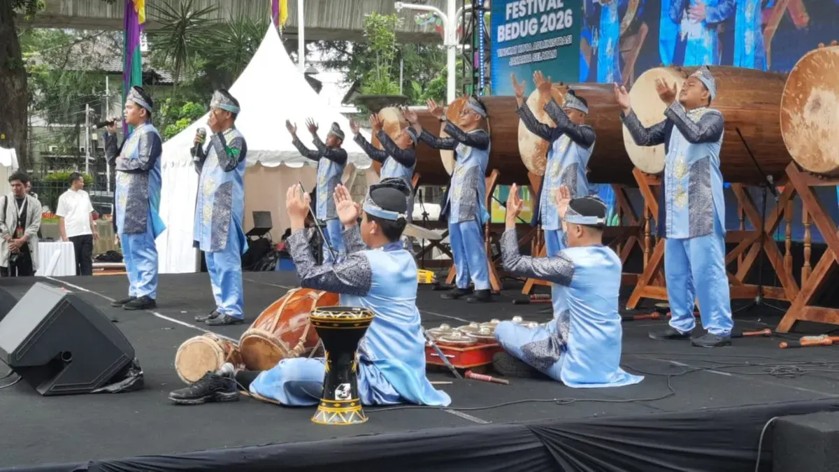 Kegiatan Festival Bedug di Kantor Pemerintah Kota Jakarta Barat pada hari ke-7 Ramadhan, Selasa, 24 Februari 2026. (Sumber: Istimewa)