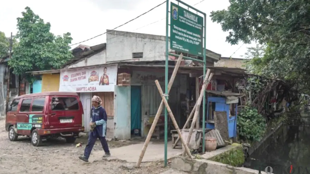 Suasana permukiman warga di Kampung Bilik, Kalideres, Jakarta Barat, yang akan dikosongkan untuk perluasan TPU Pegadungan.