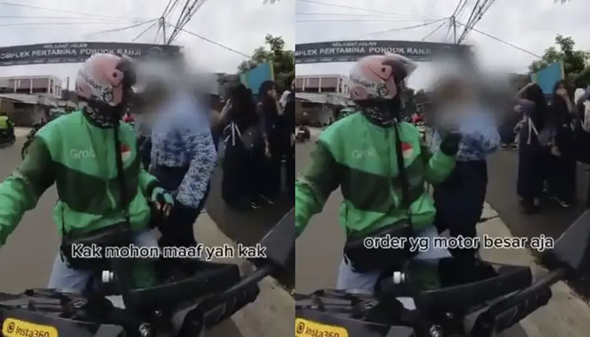 Video viral menampilkan driver ojol membatalkan order penumpang big size. (Sumber: X/@Heraloebss)