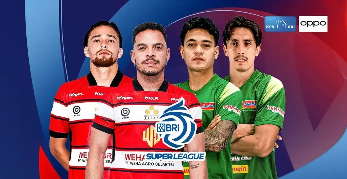 Jadwal live streaming Madura United vs Persebaya Surabaya di pekan ke-16 BRI Super League 2025/2026. (Sumber: Vidio.com)