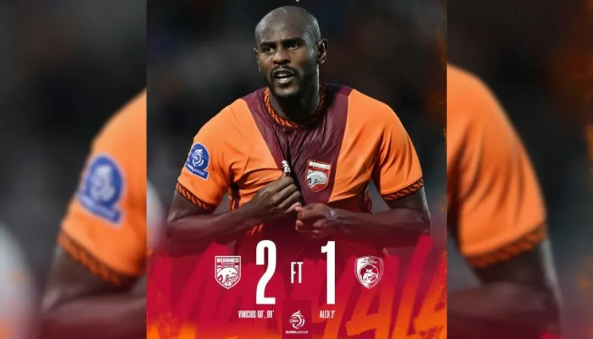 Hasil Super League 2025-2026 pekan ke-16, Borneo FC menumbangkan PSM Makassar 2-1. Joel Vinicius mencetak brace dan membawa timnya memimpin klasemen. (Sumber: Instagram/@borneofc.id)