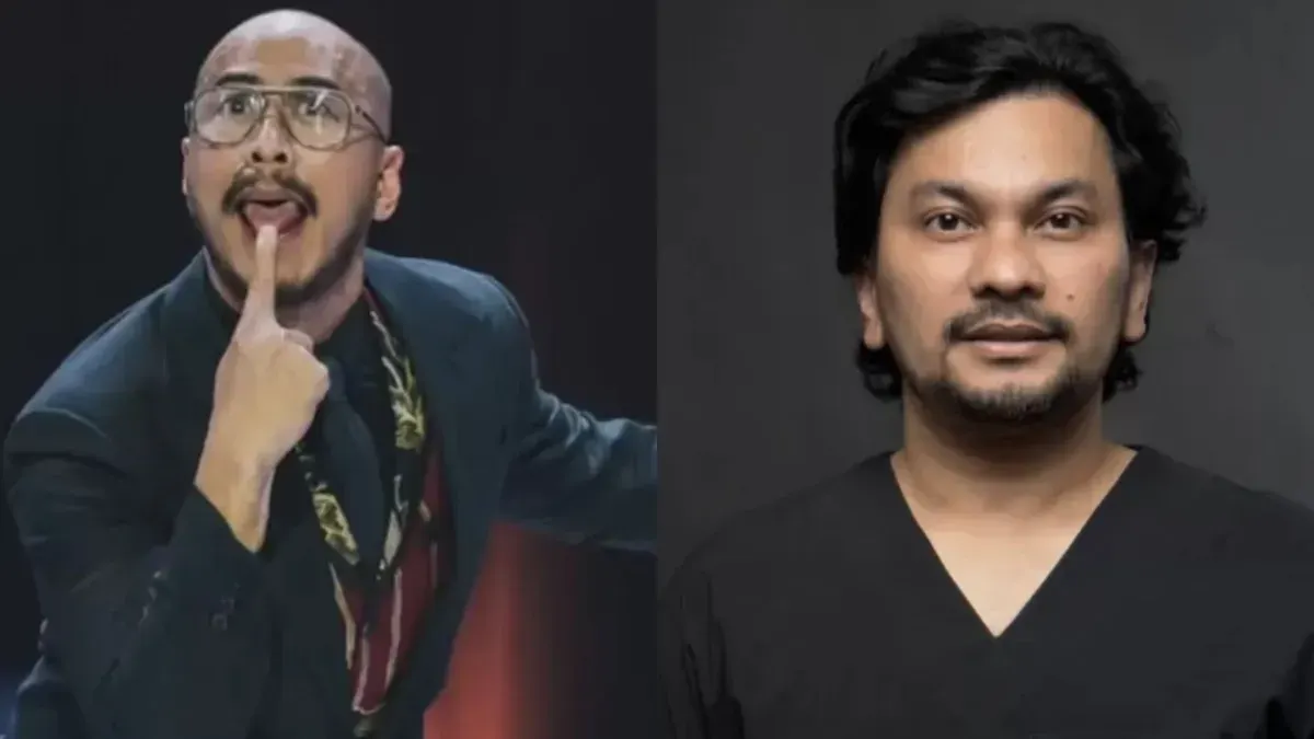 Pandji Pragiwaksono saat tampil Mens Rea yang menuai sorotan setelah menyinggung kondisi mata Wakil Presiden Gibran Rakabuming Raka. Tompi menilai kondisi tersebut merupakan ptosis, bukan sekadar tampilan “ngantuk”. (Sumber: Instagram)