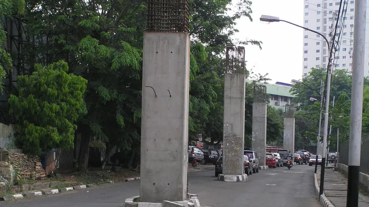 Ilustrasi tiang monorel di Rasuna Said, Jakarta. (Sumber: wikipedia)