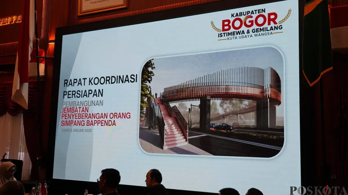 Desain JPO di Simpang Bappeda, Jalan Tegar Beriman, Cibinong, Kabupaten Bogor. (Sumber: Poskota/Giffar Rivana)