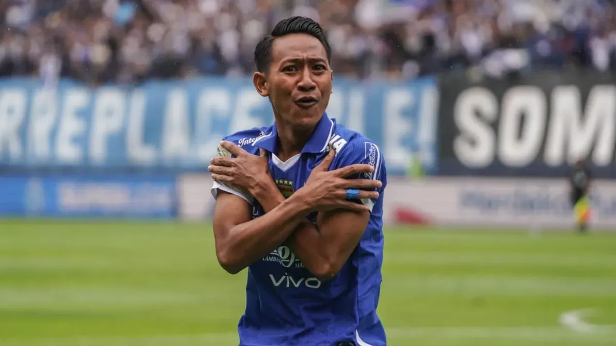 Selebrasi Beckham Putra (Sumber: Poskota/Bilal Nugraha Ginanjar)