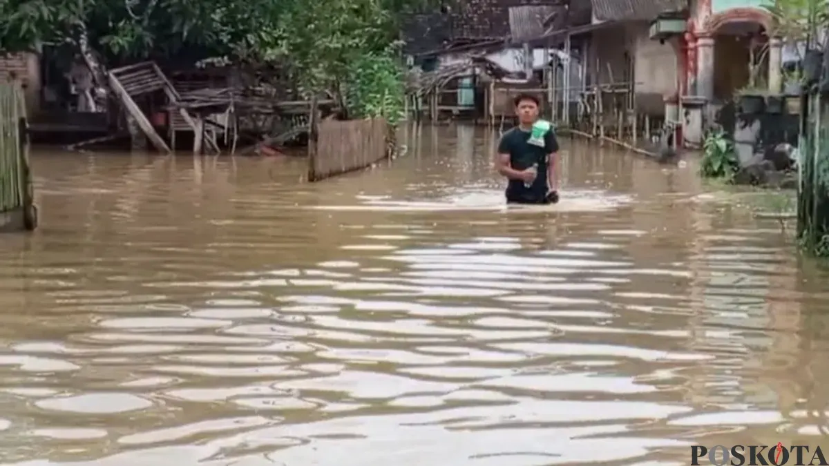 Kondisi banjir di wilayah Kabupaten Pandeglang. (Sumber: Poskota/Samsul Fatoni)