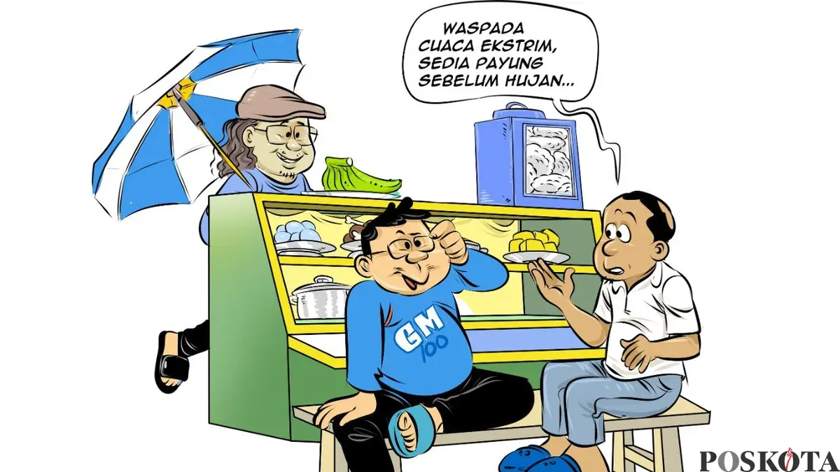 Obrolan warteg tentang modifikasi cuaca di Jakarta. (Sumber: Poskota/Arif Setiadi)