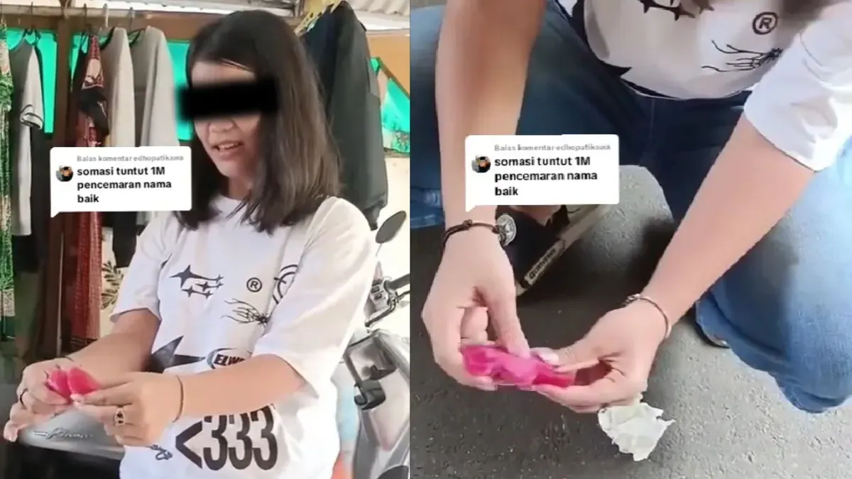 Wanita yang jadi sasaran hujatan karena tuduh pedagang es gabus. (Sumber: TikTok/@kang_koment)