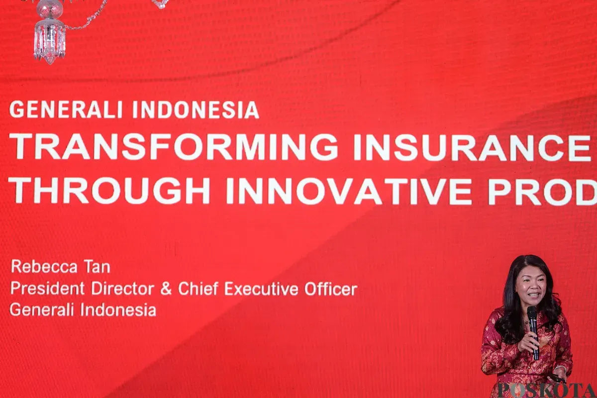 Presiden Direktur dan CEO Generali Indonesia Rebbeca Tan menyampaikan keterangan saat peluncuran GEN Prime Link di Jakarta, Jumat, 30 Januari 2026. (Sumber: Poskota/Bilal Nugraha Ginanjar)