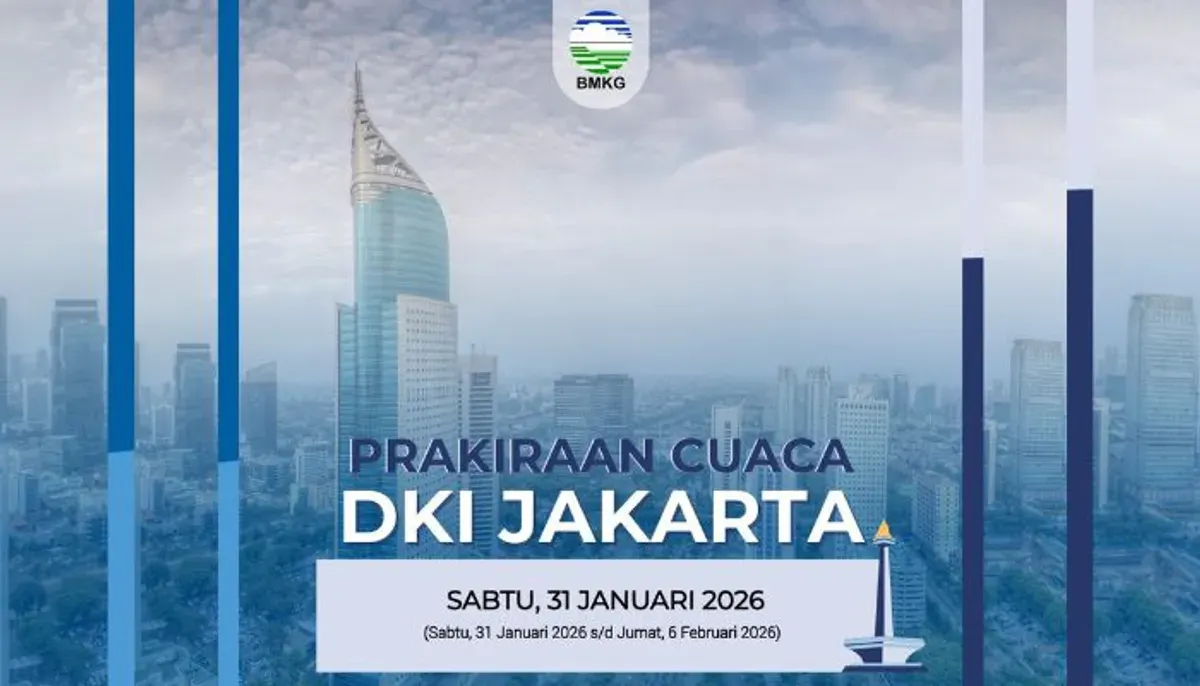 Update BMKG prakiraan cuaca wilayah Jakarta, 31 Januai 2026. (Sumber: Instagram/@infobmkg)