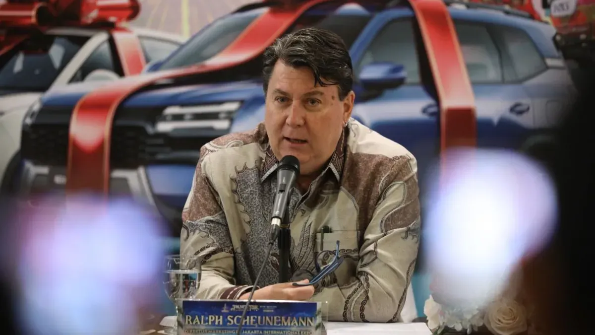 Direktur Marketing JIEXPO, Ralph Scheunemann memberikan keterangan tentang JFK 2026 yang digelar besok, Kamis, 11 Juni 2026. (Sumber: Dok. Istimewa)