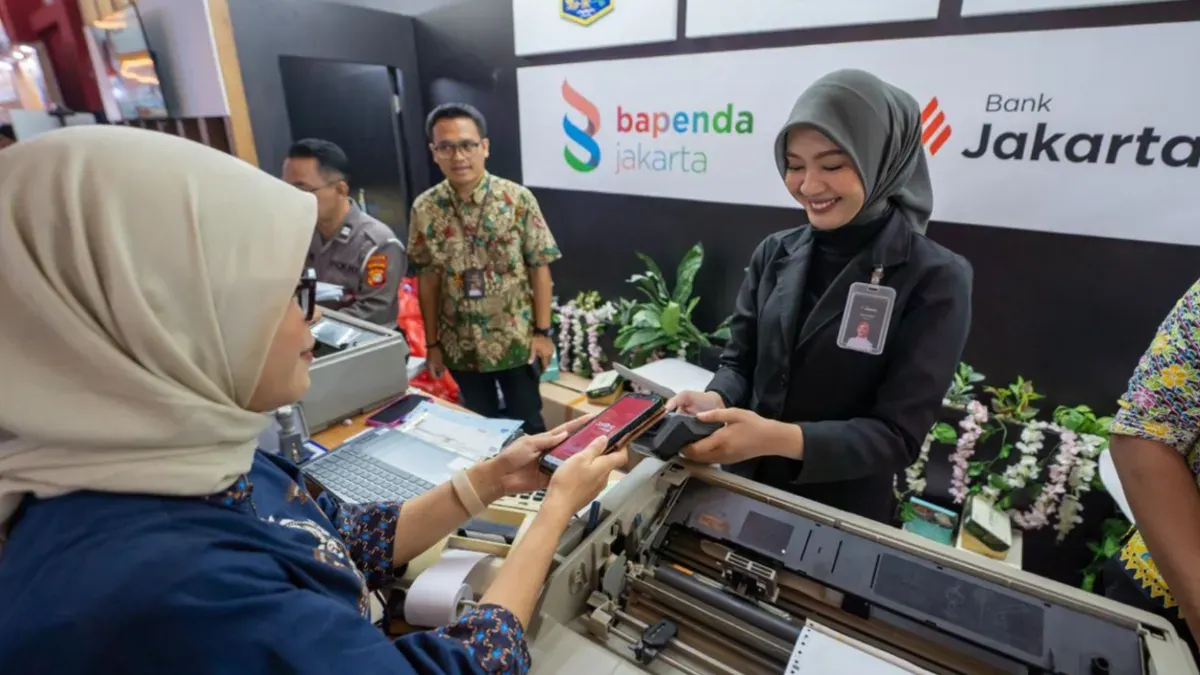 Kolaborasi Bank Jakarta dan Bapenda DKI Jakarta menyediakan layanan pembayaran Pajak Kendaraan Bermotor di Jakarta Fair. (Sumber: Istimewa)