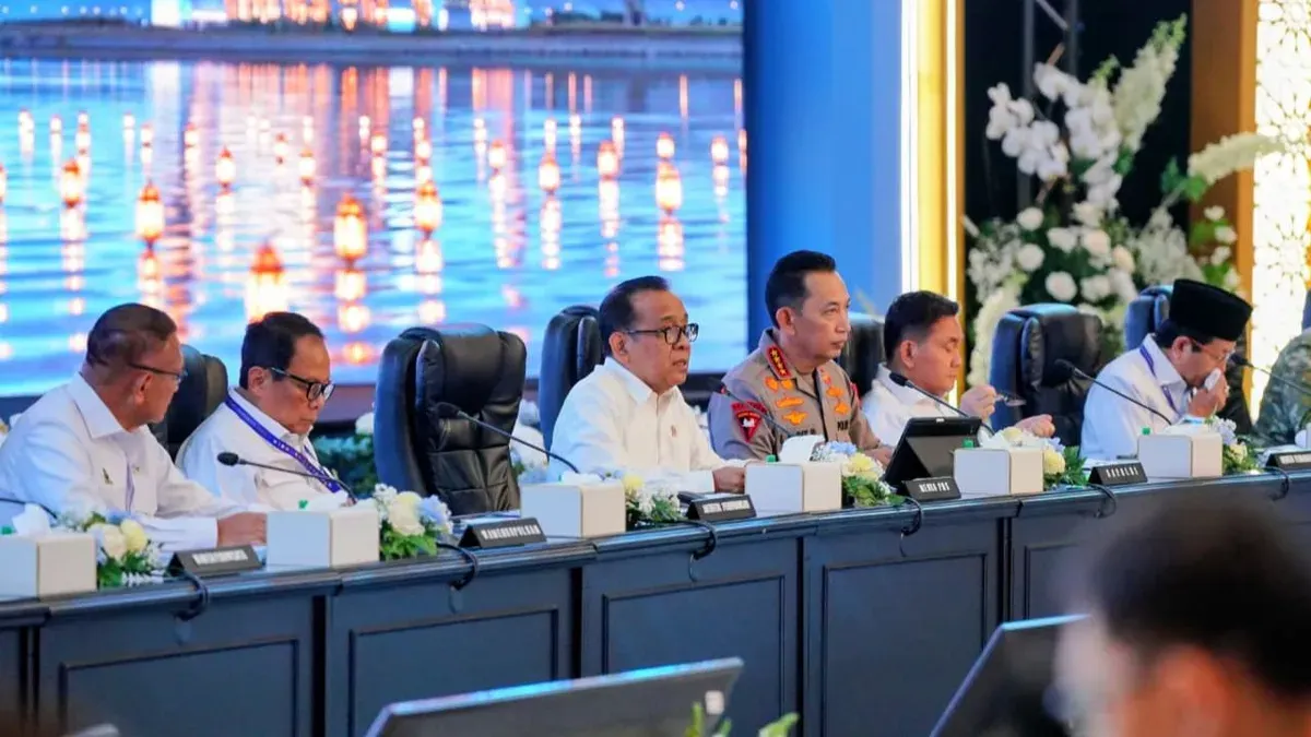 Rapat Koordinasi Lintas Sektoral Bidang Operasional terkait kesiapan pelaksanaan Operasi Ketupat 2026 di Auditorium Mutiara STIK-PTIK, Jakarta Selatan, Senin, 2 Maret 2026. (Sumber: Dok. Mabes Polri)