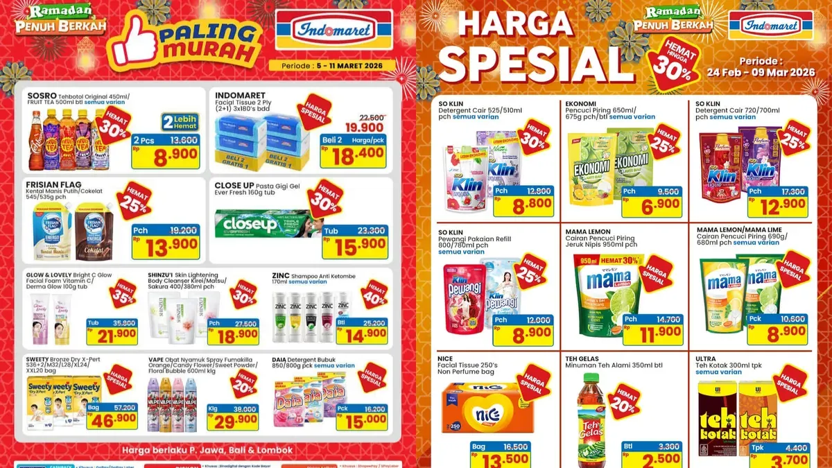 Promo Indomaret hari ini, Senin, 9 Maret 2026 masih tersedia untuk berbagai jenis produk. (Sumber: Instagram/@indomar)