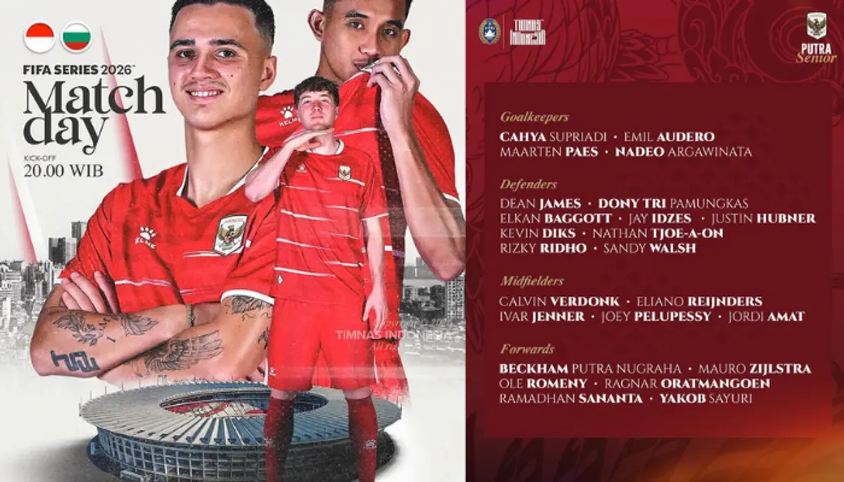 Timnas Indonesia vs Bulgaria di final FIFA Series 2026 malam ini pukul 20.00 WIB. (Sumber: Instagram/@timnasindonesia)