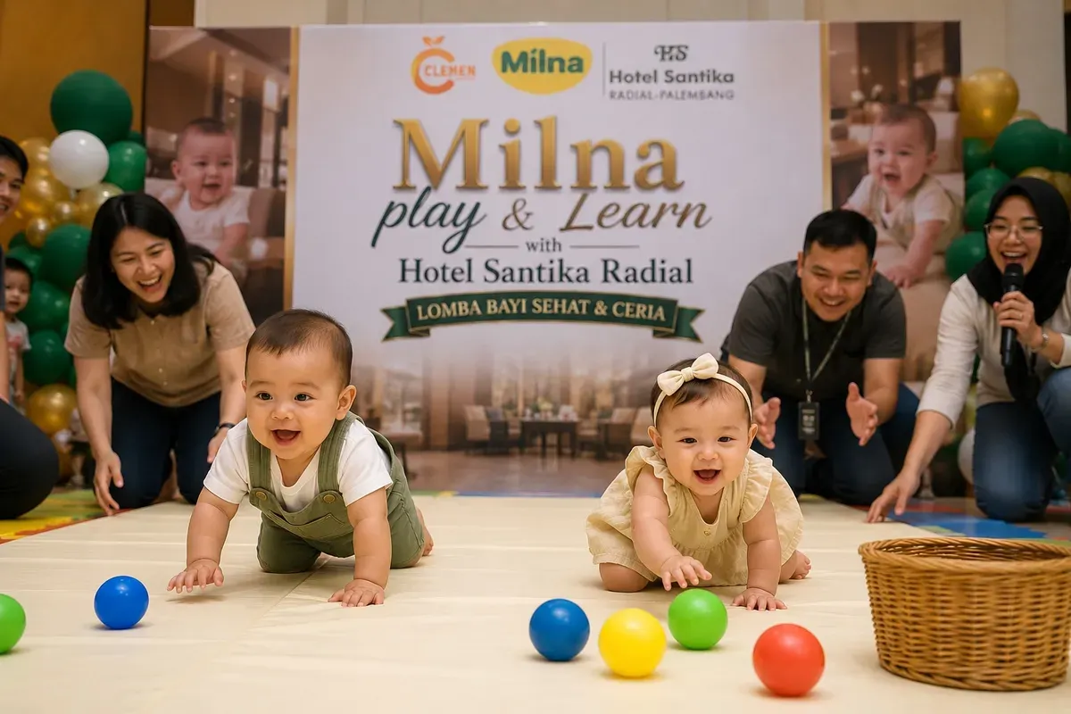 Hotel Santika Radial Palembang bersama Milna menggelar acara lomba bayi sehat dan ceria (Sumber: PT WMS)