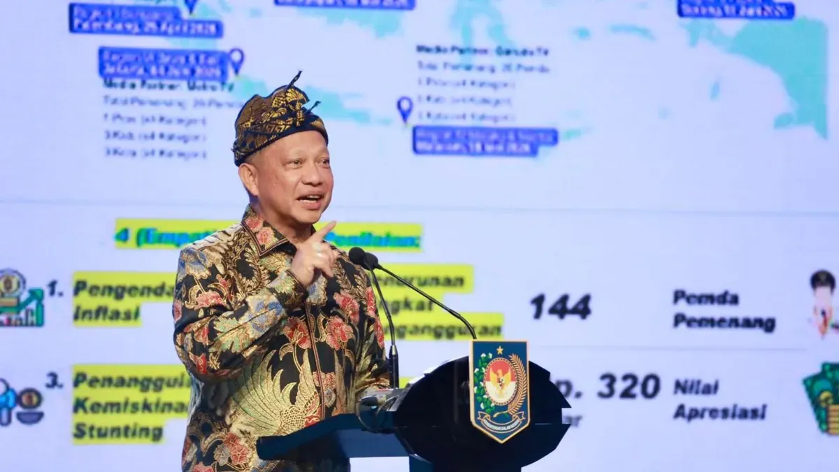 Mendagri Tito Karnavian dalam Apresiasi Pemda Berprestasi 2026 Regional Nusa Tenggara dan Maluku di Ballroom Merumatta Senggigi, Lombok, NTB, Selasa, 19 Mei 2026. (Sumber: Dok. Kemendagri)