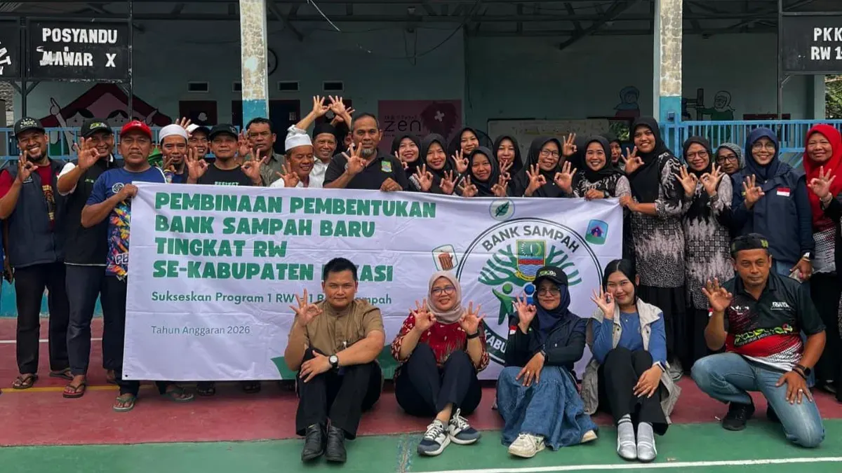 DLH Kabupaten Bekasi melaksanakan pembinaan pembentukan Bank Sampah tingkat RW se-Kabupaten Bekasi tahun 2026. (Sumber: Dok. Pemkab Bekasi)