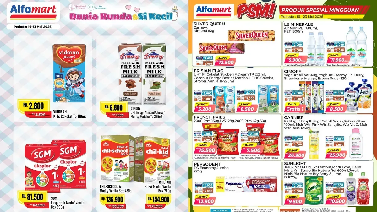 Daftar promo Alfamart hari ini, Kamis, 21 Mei 2026. (Sumber: Instagram/@alfamart)
