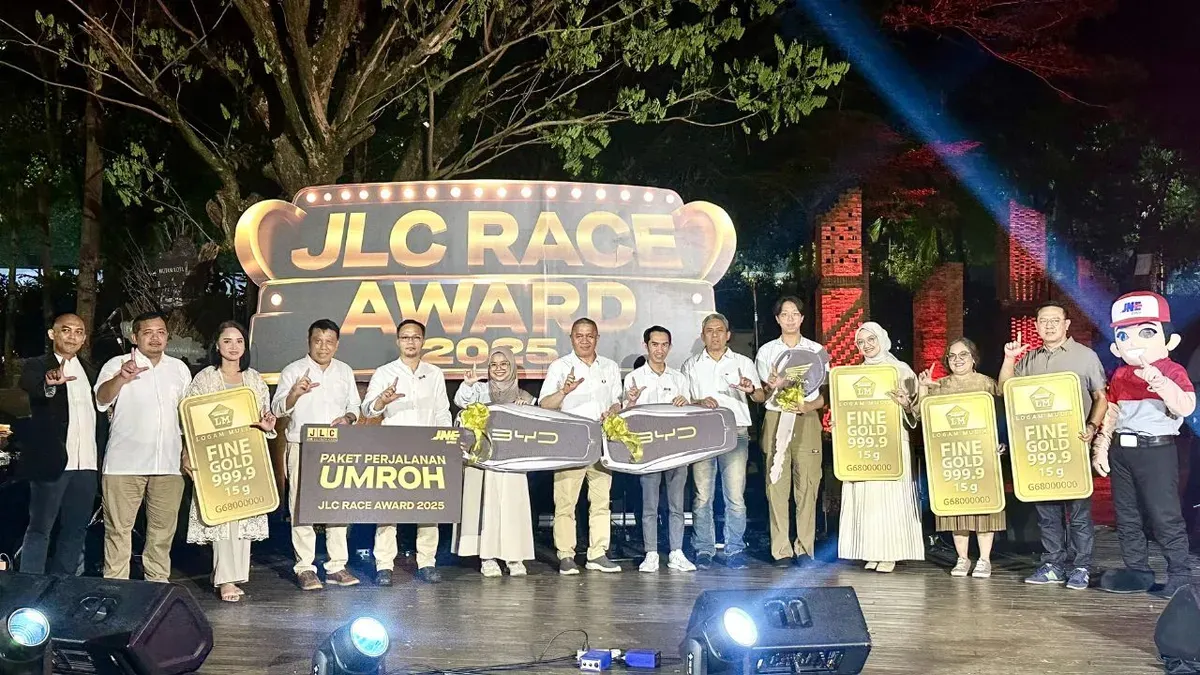 Acara JLC Race Award 2025 di Hutan Kota by Plataran Senayan, Jakarta, Rabu, 20 Mei 2026. (Sumber: Dok. JNE)