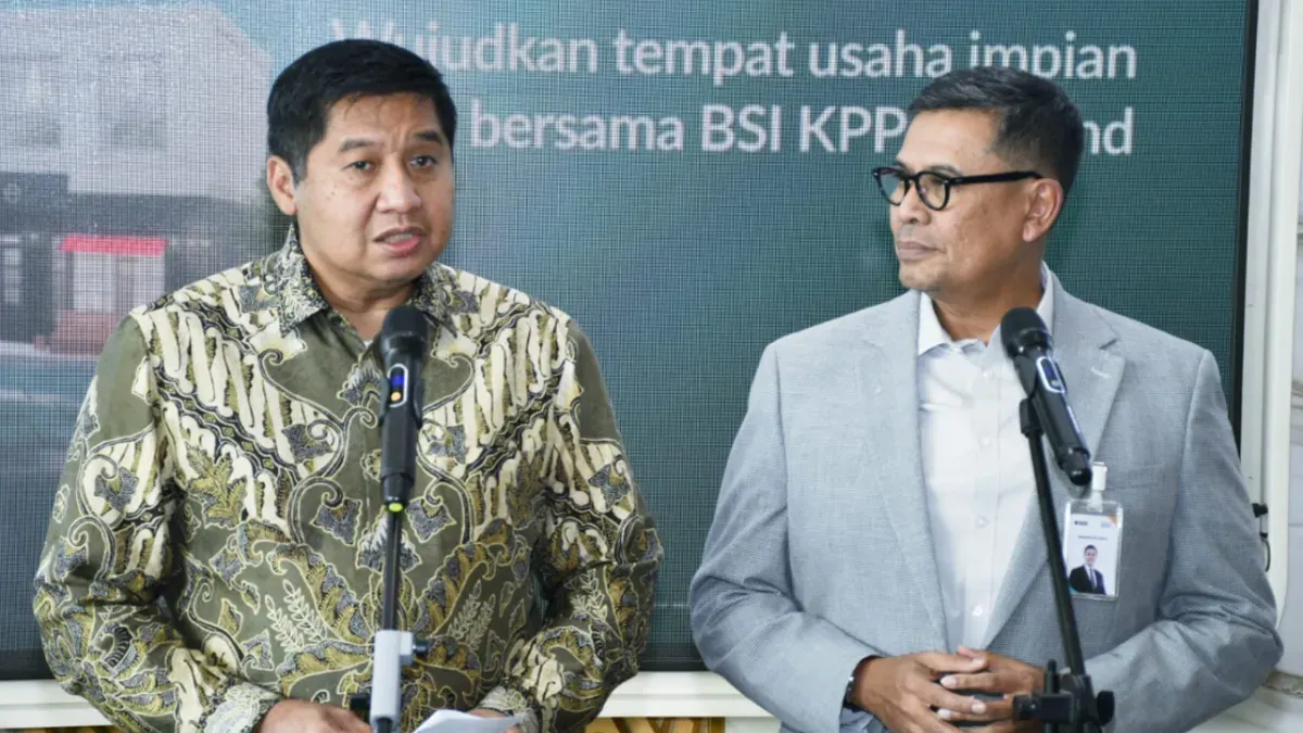 Menteri Perumahan dan Kawasan Permukiman (PKP) Maruarar Sirait (kiri) dan Direktur Utama Bank Syariah Indonesia (BSI) Anggoro Eko Cahyo (kanan). (Sumber: Istimewa)
