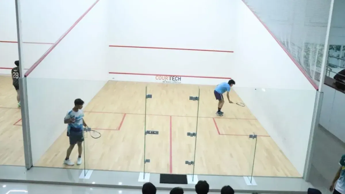Cabor squash diperlombakan dalam Popda Kabupaten Bekasi 2026. (Sumber: Dok. Diskominfosantik Bekasi)