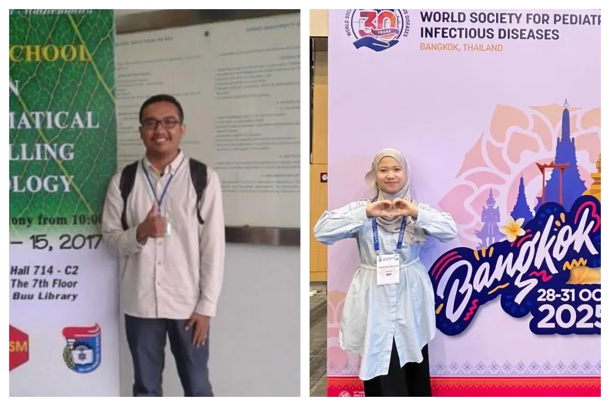 Kolase Rifaldy Fajar dan Prihantini tengah viral setelah keduanya dikaitkan dengan dugaan manipulasi riset dan pemalsuan identitas dalam forum ilmiah internasional ISPPD 2026. (Sumber: X/@txtdarigurugenz)