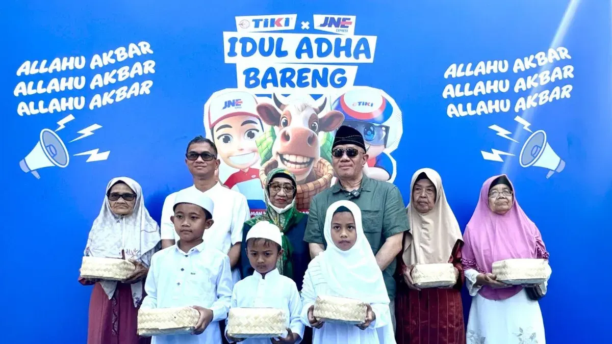 JNE dan TIKI menggelar kurban di Yayasan Taman Yatim Piatu dan Tuna Netra (Yatuna) Soeprapto Soeparno, Jakarta Timur, Kamis, 27 Mei 2026. (Sumber: Dok. Istimewa)