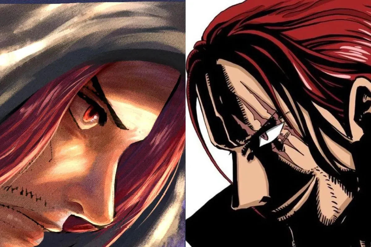 Akagami no Shanks dan karakter yang diduga merupakan kembarannya. (Sumber: Twitter/@RedPiece9)