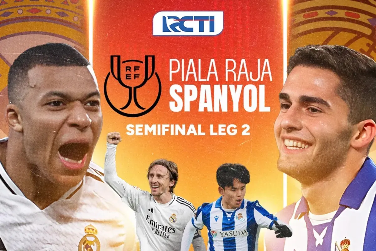 Link live streaming Real Madrid vs Real Sociedad di leg kedua semifinal Copa del Rey 2024-25. (Sumber: Instagram @rctisports)