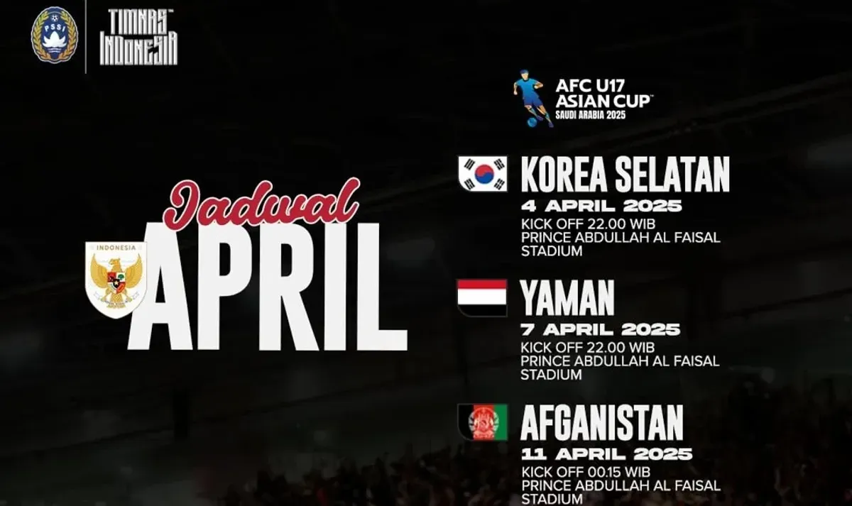Laga AFC 2025 mempertemukan Timnas Indonesia U-17 vs Korea Selatan U-17 besok 4 April 2025 pukul 22.00 WIB. (IG Timnas Indonesia)