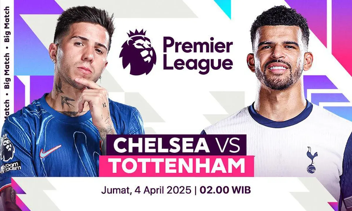 Link live streaming Chelsea vs Tottenham Hotspur di pekan 30 Premier League 2024-25. (Sumber: Vidio)