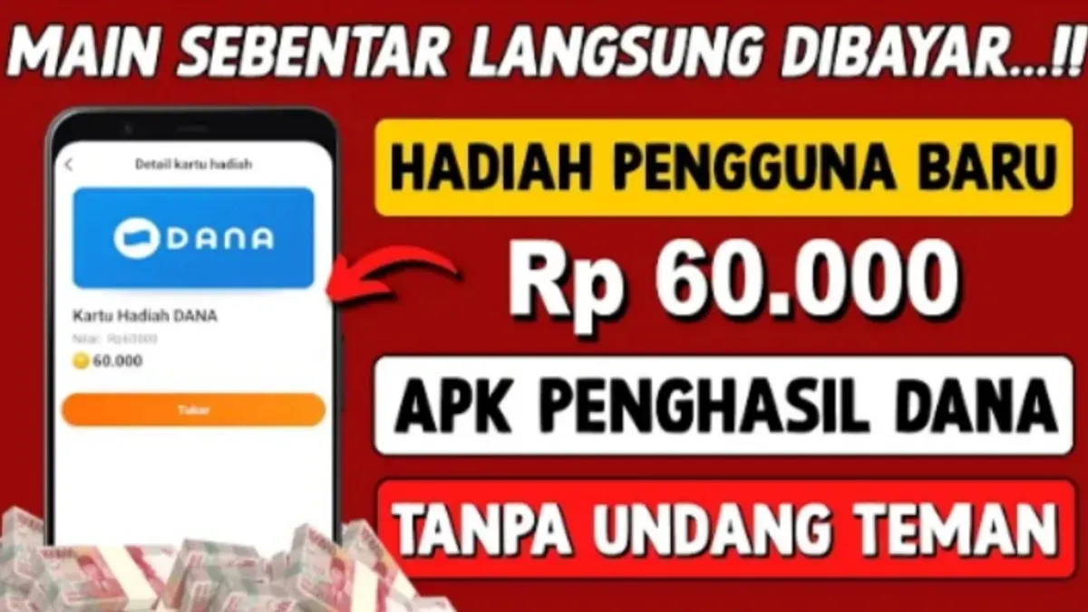 Anda pengguna baru aplikasi penghasil uang ini bisa mendapatkan saldo DANA gratis sebesar Rp60.000. (Sumber: YouTube/@BAN)