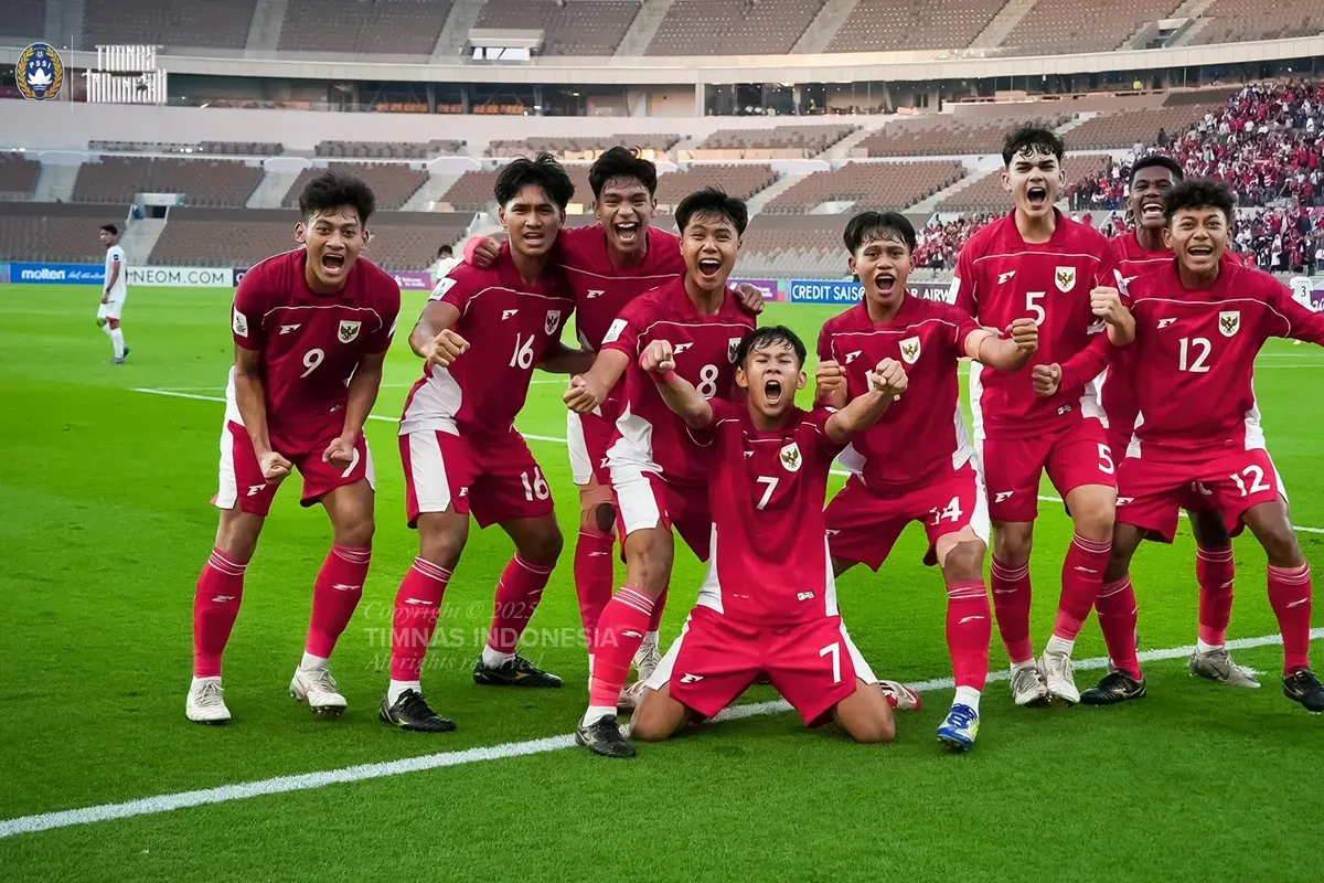 Timnas Indonesia akan tampil di Piala Dunia U-17 Qatar 2025, usai kalahkan Yaman dengan skor 4-1. (Sumber: X @TimnasIndonesia)