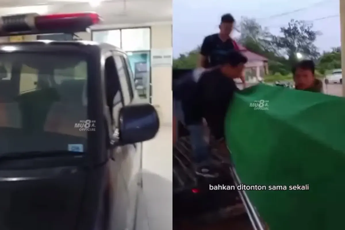 Jenazah pasien RSUD Martapura dibawa keluarga menggunakan pikap karena ambulans kehabisan bensin. (Sumber: Tangkap Layar Instagram/@palembangterkini.official)