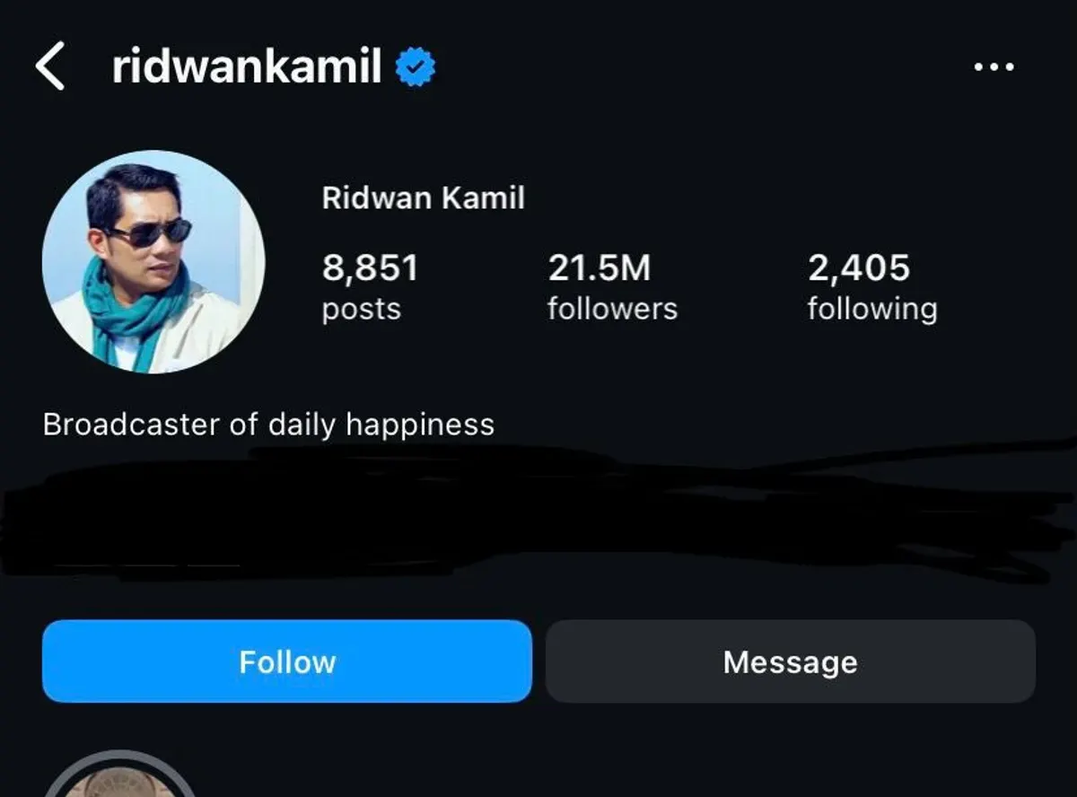 Tangkapan layar akun Instagram Ridwan Kamil yang sempat dihack (Sumber: Poskota/Mitha Aullia)