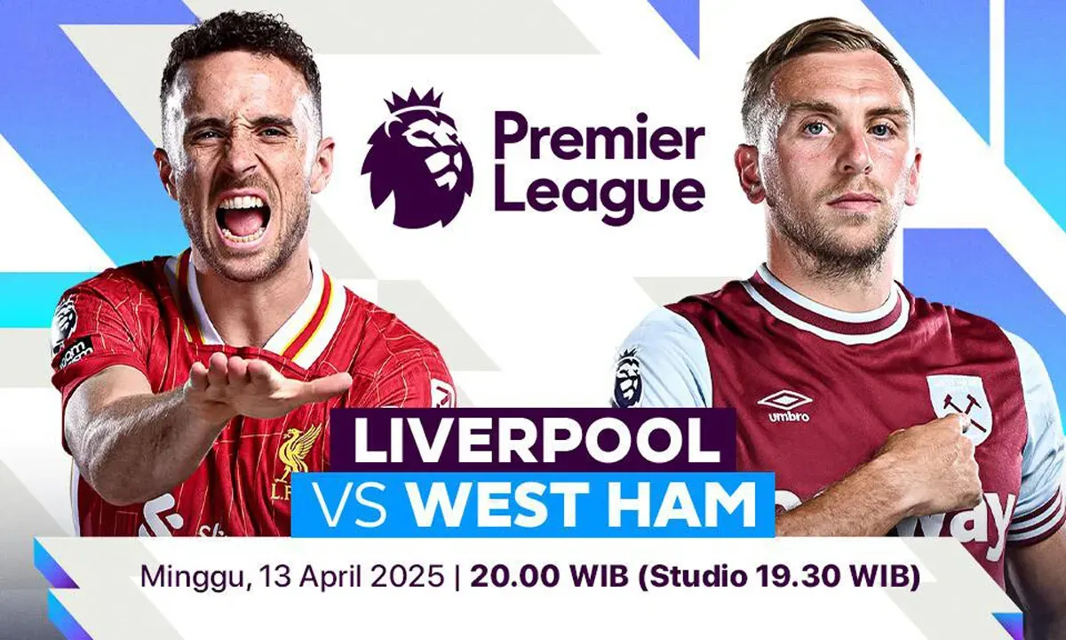 Link live streaming Liverpool vs West Ham United di pekan 32 Premier League 2024-25. (Sumber: Vidio)