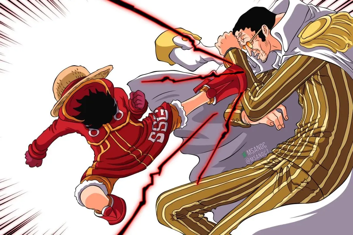 Para penggemar terlibat perdebatan dalam anime One Piece 1125 terkait pertarungan Luffy lawan Admiral Kizaru. (Sumber: X/@nikaboy_)