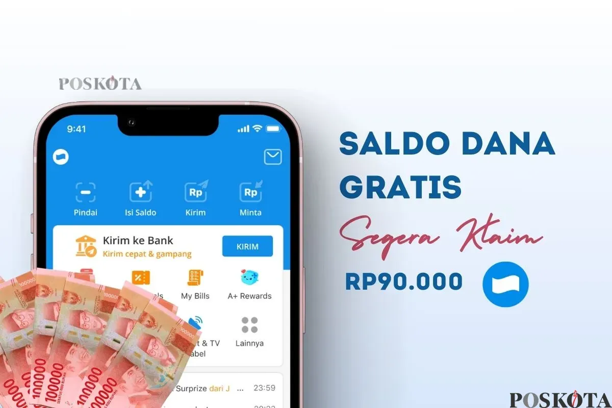Klaim saldo DANA gratis Rp90.000. (Sumber: Poskota/Della Amelia)