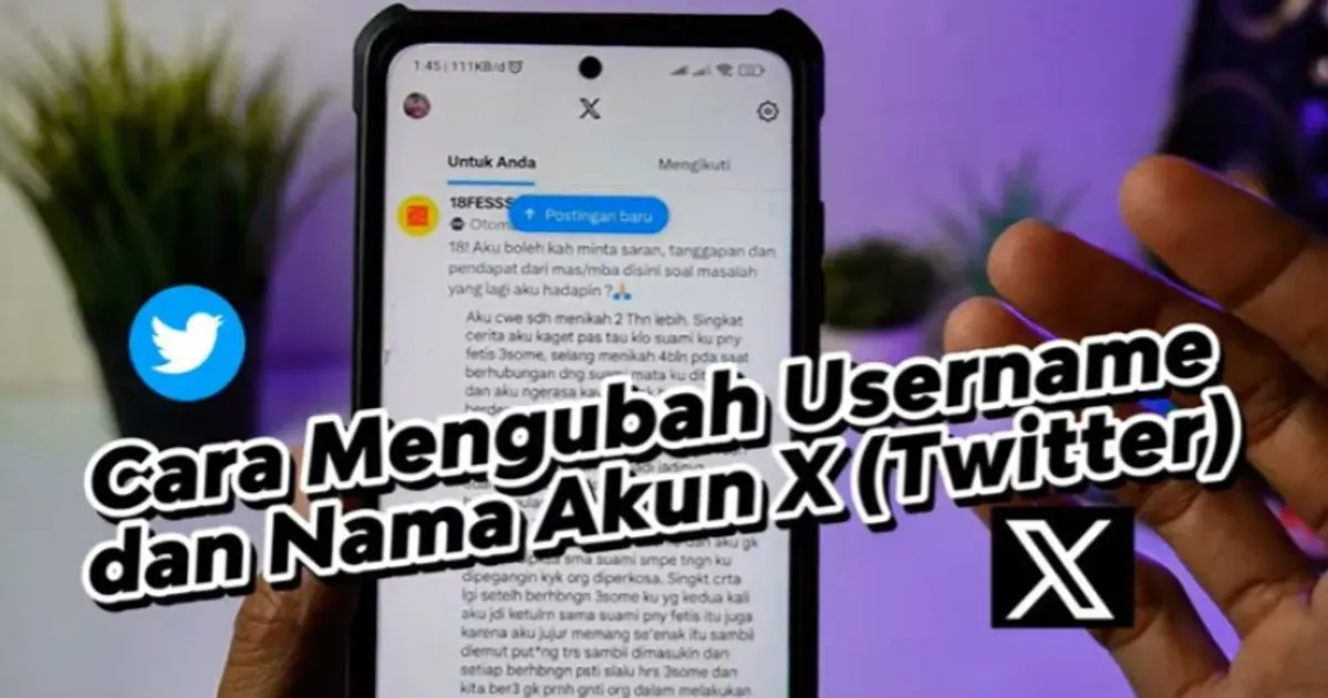 Ganti nama dan username akun X sekarang makin gampang! (Sumber: Youtube Cara Tutorial Com)