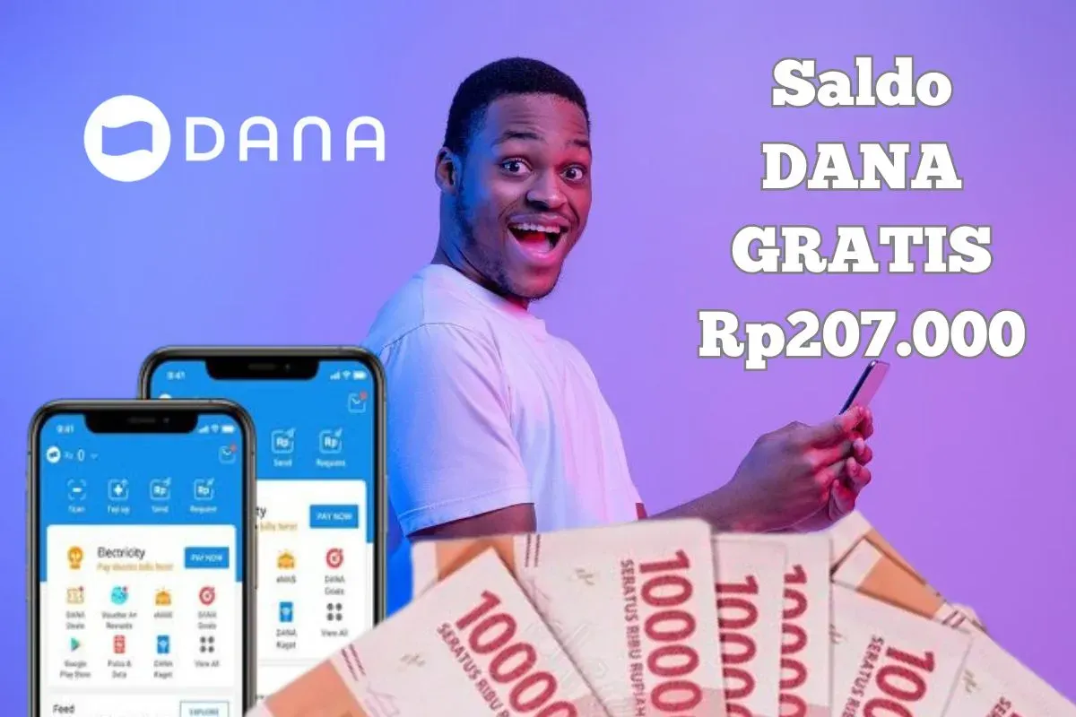 Cara klaim saldo gratis hari ini Rp207.000 melalui fitur DANA Kaget. (Sumber: Poskota/Syania Nurul Lita Baikuni)