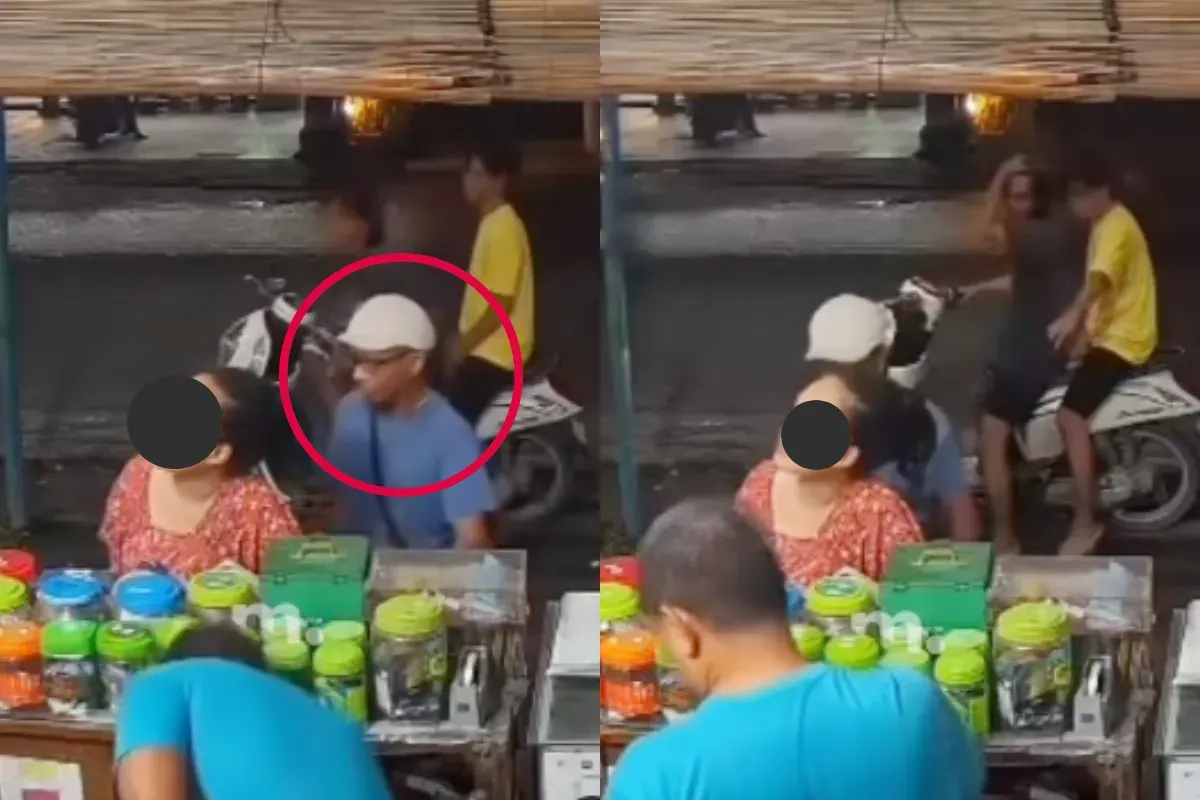 Aksi tidak senonoh seorang pria yang merekam bawah rok wanita di Medan terciduk warga. (Sumber: Tangkap Layar Instagram/@medsoszone)