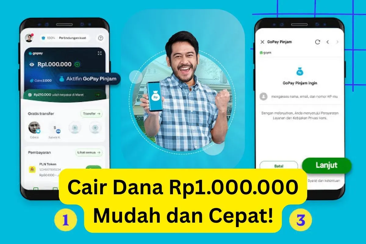 Pinjam dana Rp1.000.000 di aplikas pinjol aman dan berizin resmi, cek di sini. (Sumber: gojek.com)