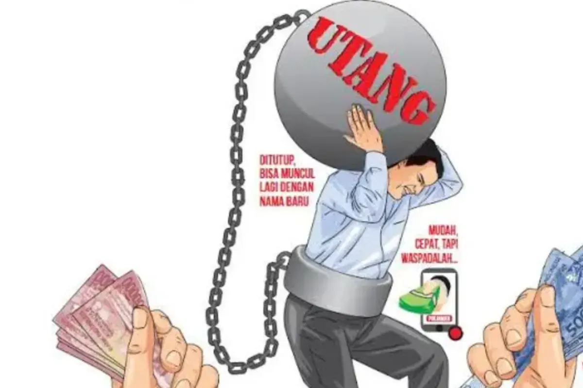 Ilustrasi terjebak utang pinjaman online (pinjol) (Sumber: Unair)