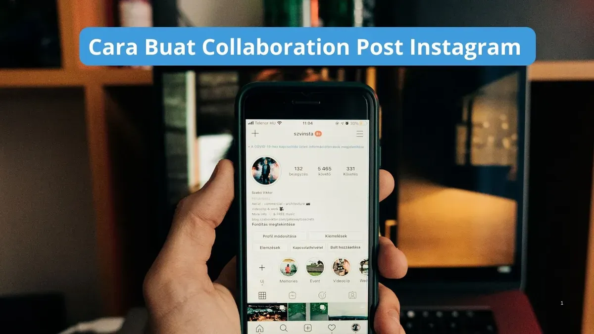 Cara buat fitur collaboration post instagram. (Canva)