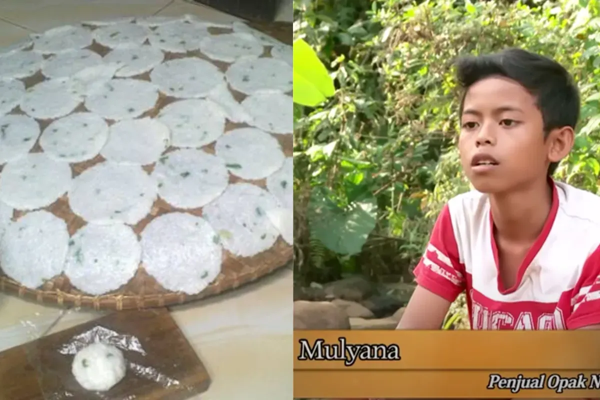 Resep Opak nasi tradisional yang dijemur di bawah sinar matahari yang viral oleh Mulyana di acara "orang pinggiran" Trans7 (Sumber: YouTube/Trans7 Official)