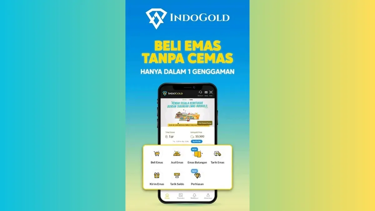 IndoGold salah satu aplikasi untuk investasi emas digital. (Sumber: Play Store)