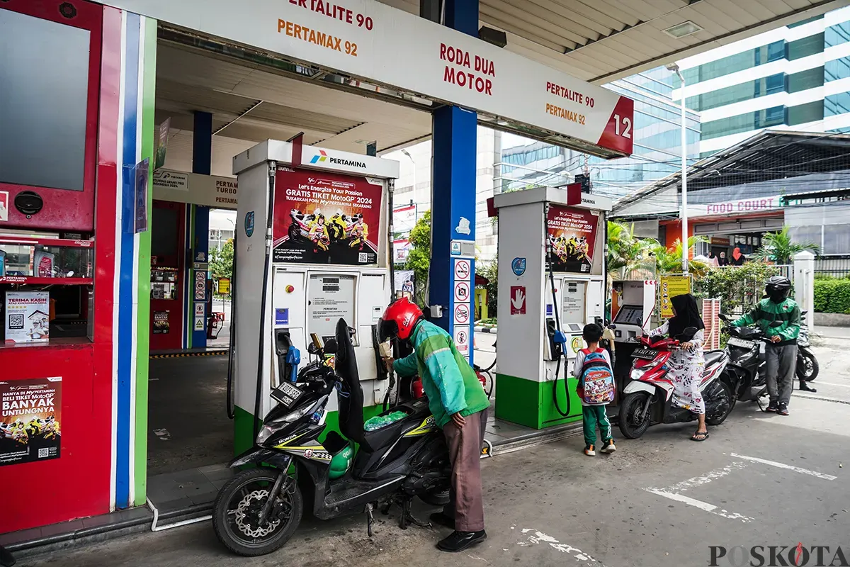 Sejumlah SPBU Pertamina di Jakarta tidak lagi menjual Pertalite. (Sumber: Poskota/Bilal Nugraha Ginanjar)