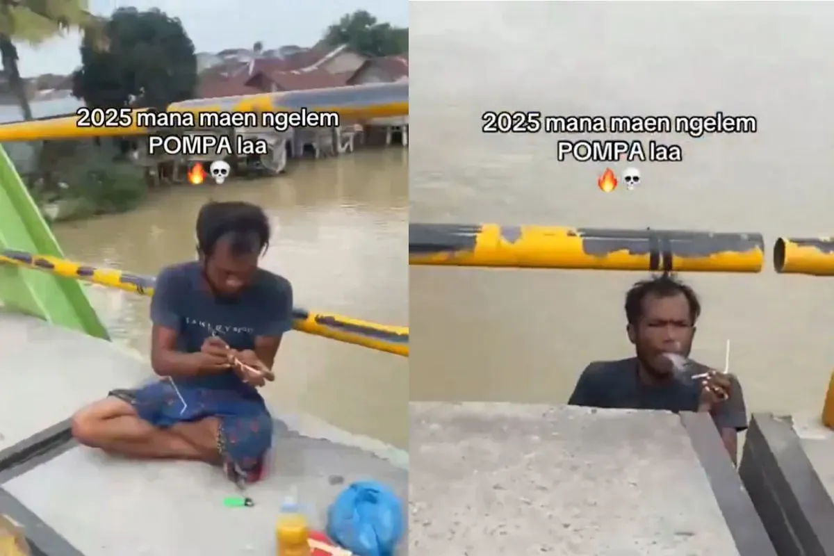 Video viral di media sosial yang memperlihatkan dugaan penggunaan sabu secara terbuka di kolong jembatan. (Sumber: X/@Heraloebss)