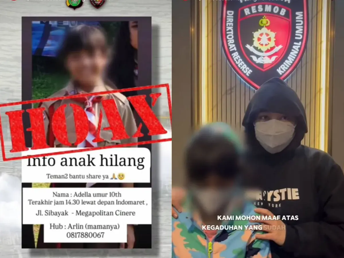 Viral berita anak hilang di Limo Depok terbyata hoax diduga karangan sang ibu agar ayahnya pulang. (Sumber: Instagram/@medsoszone)